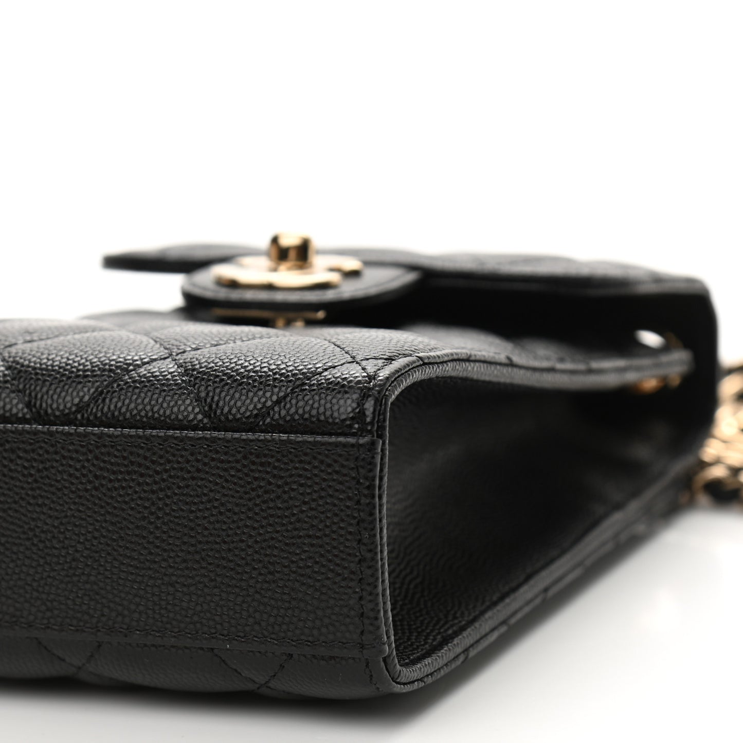 Caviar Quilted Classic Phone Holder Black