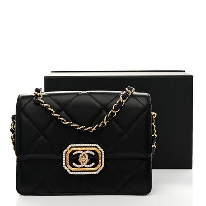 Chanel Calfskin Strass Quilted Mini Flap Black 11 of 11