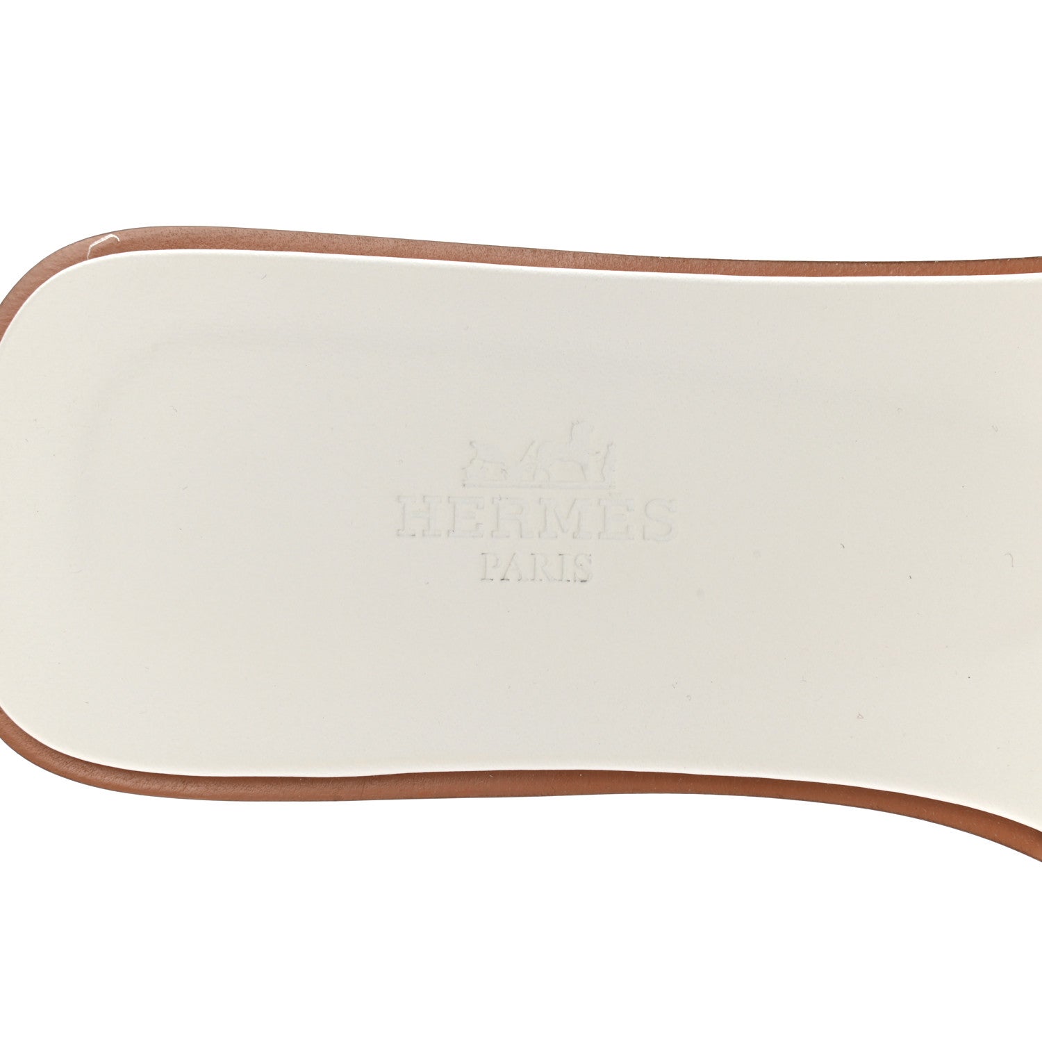 Hermes Box Calfskin Oran Sandals 37.5 White 7 of 9