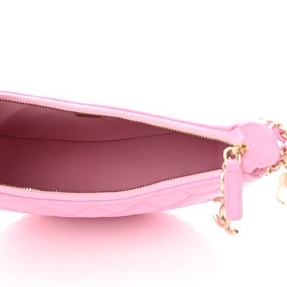Chanel Lambskin Quilted Small Hobo Bag Pink 5 of 10