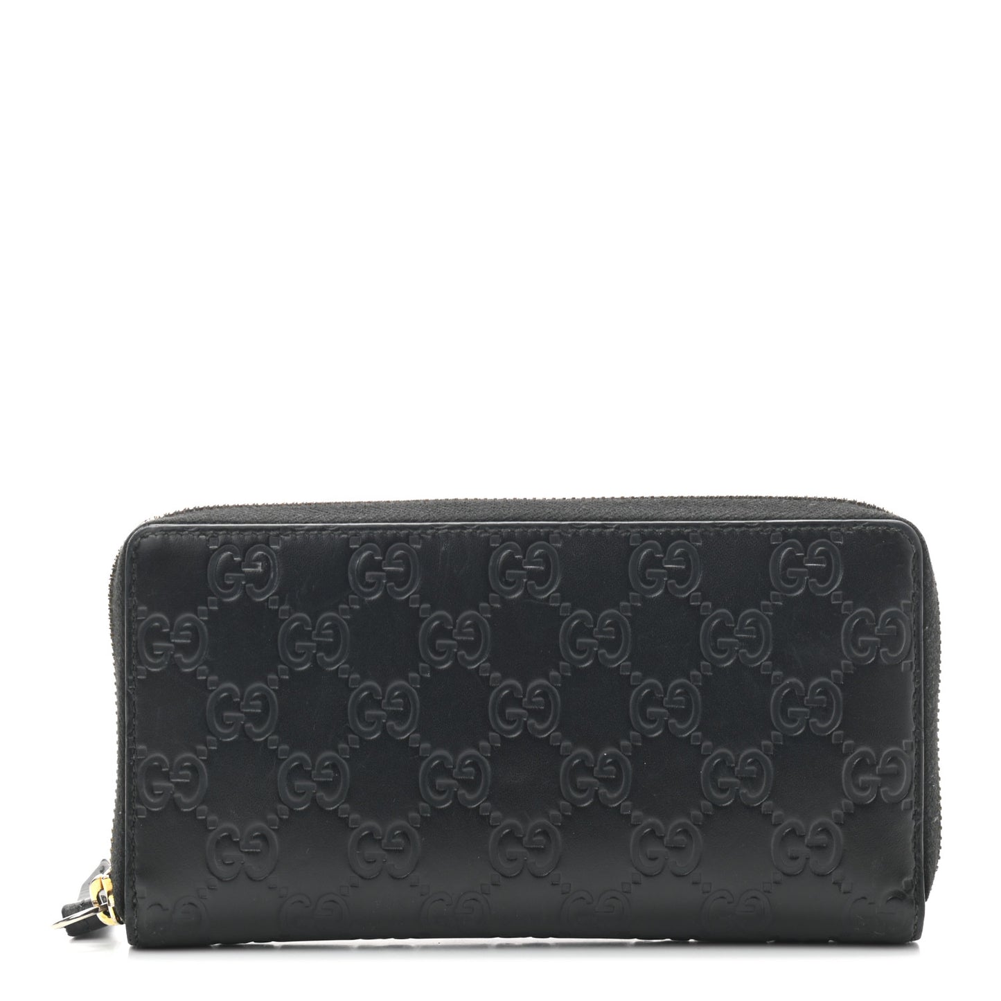 Guccissima Signature Zip Around Wallet Black