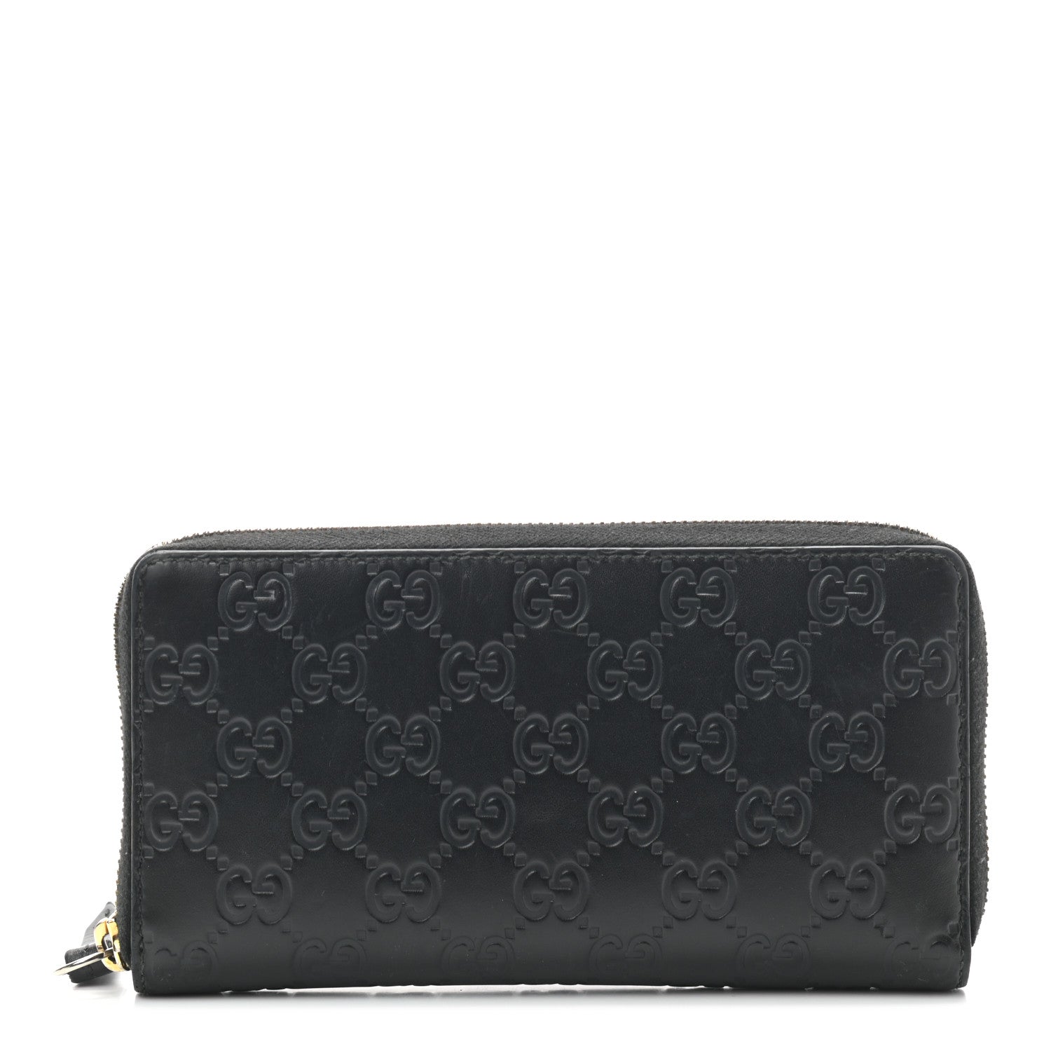 Gucci Guccissima Signature Zip Around Wallet Black 1 of 7