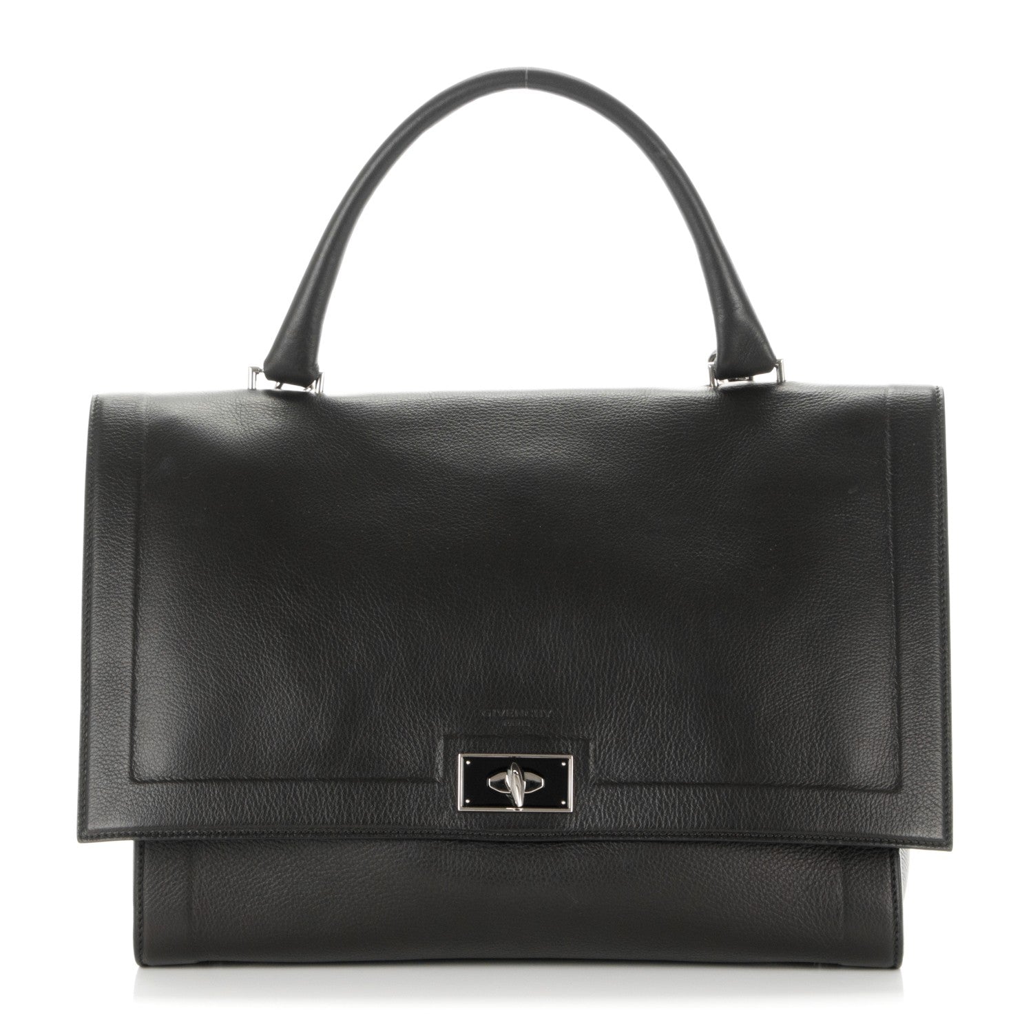 Givenchy Grained Calfskin Medium Shark Lock Satchel Black 1 of 8