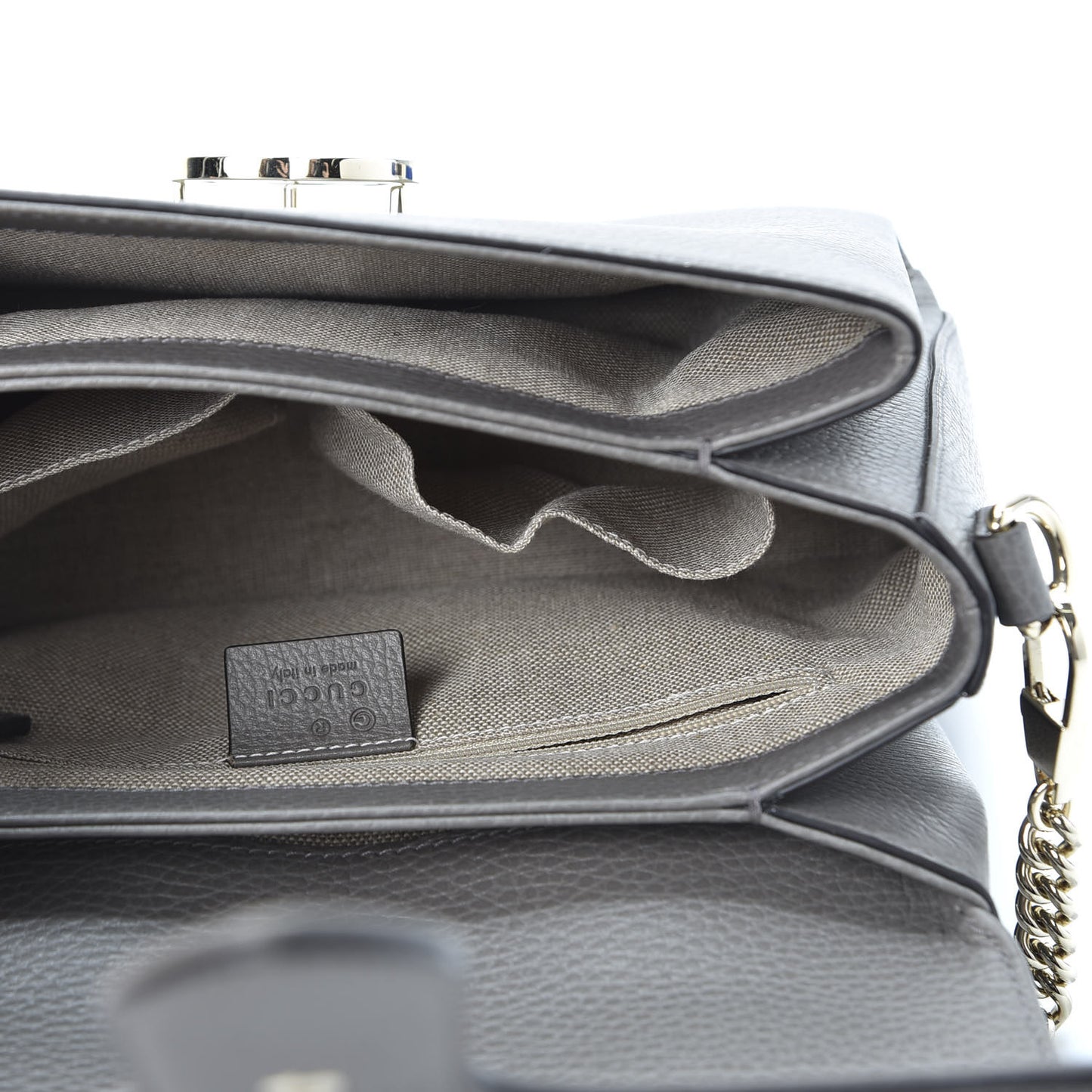 Dollar Calfskin Interlocking G Top Handle Shoulder Bag Loess