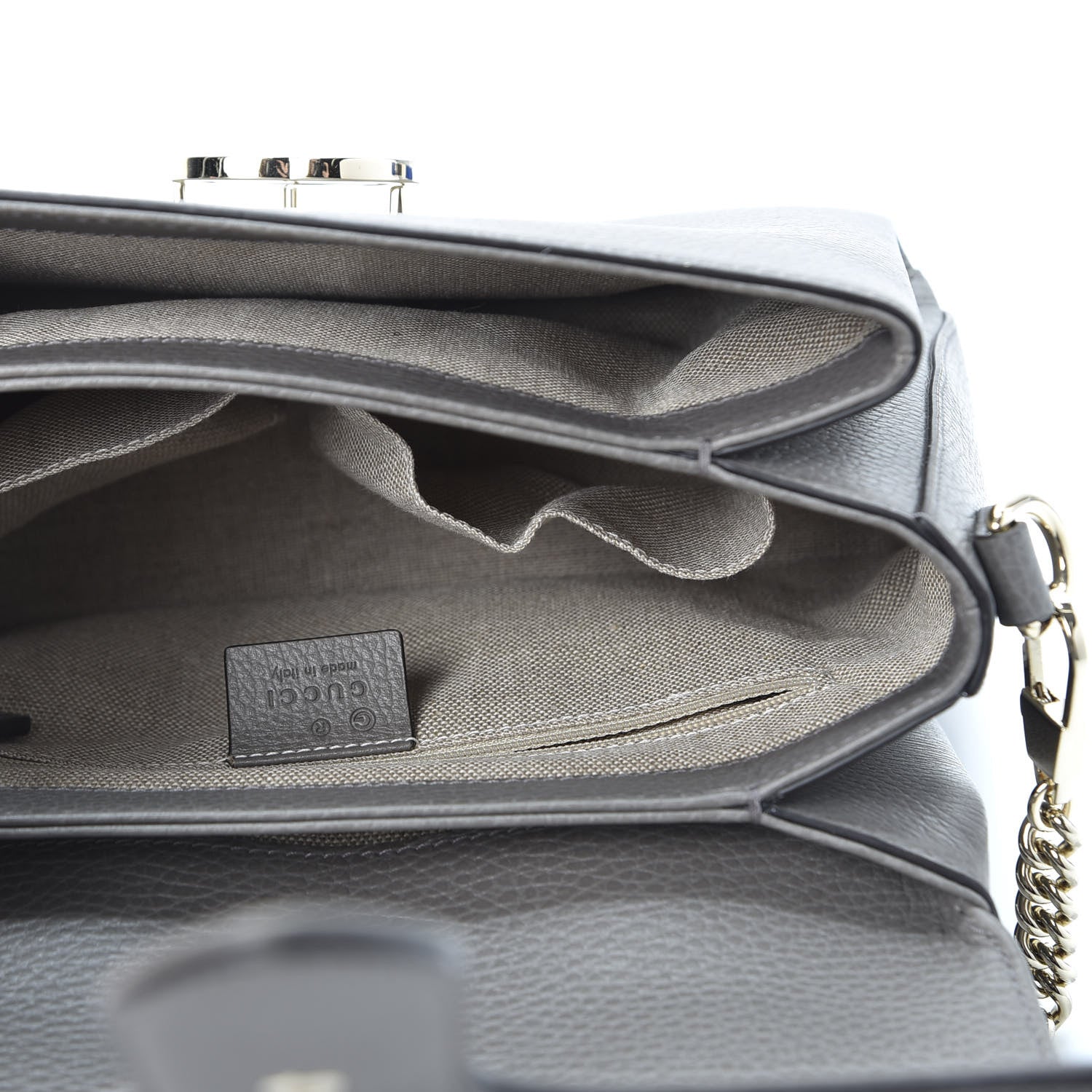 Gucci Dollar Calfskin Interlocking G Top Handle Shoulder Bag Loess 4 of 9