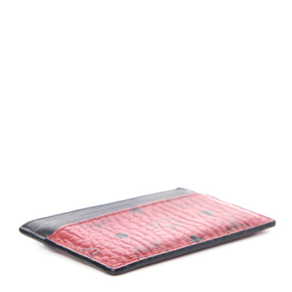 MCM Calfskin Visetos Mini Card Case Black Ruby Red 4 of 9