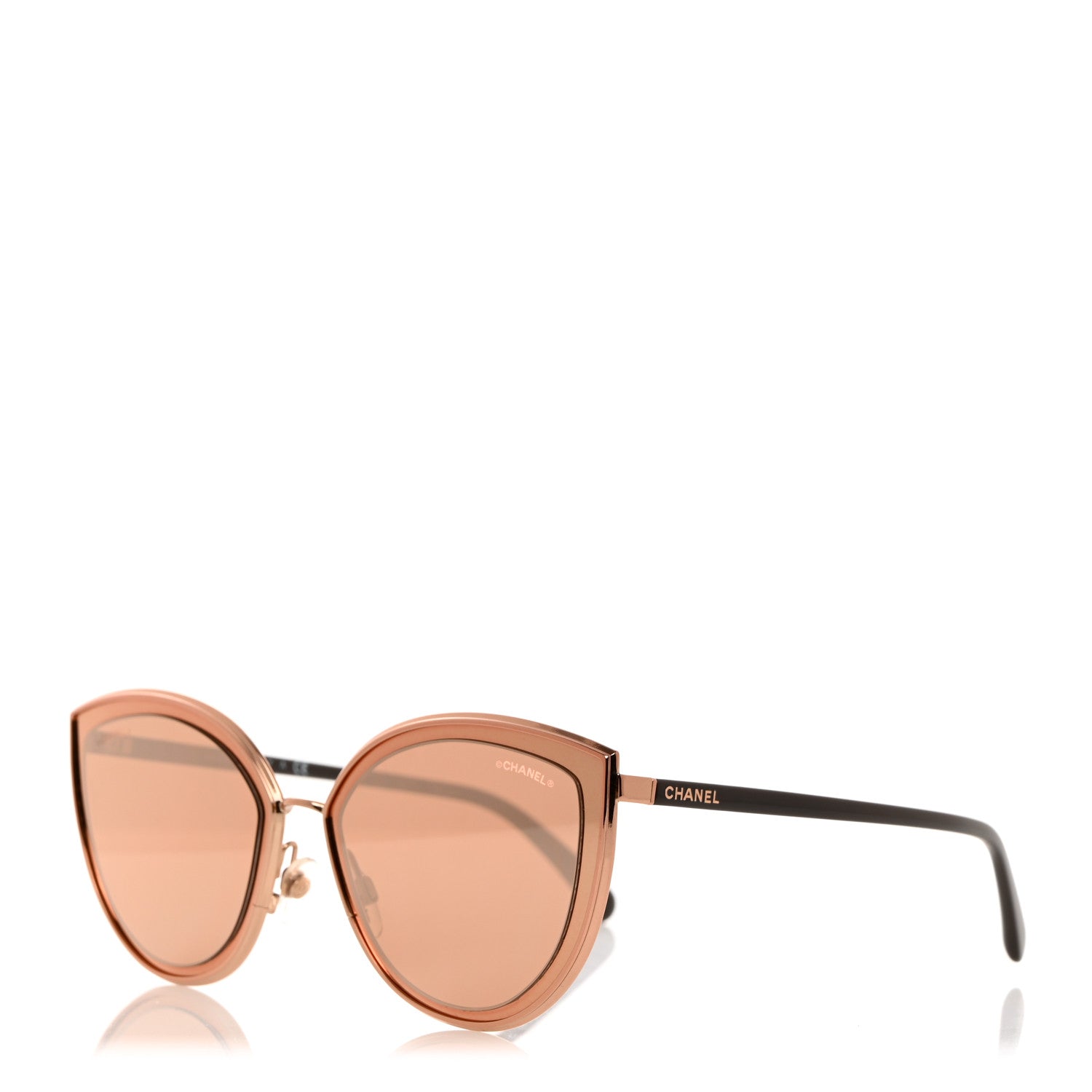 Chanel Metal Cat Eye Sunglasses 4222 Pink Gold 1 of 8