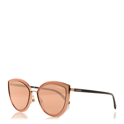 Chanel Metal Cat Eye Sunglasses 4222 Pink Gold 1 of 8