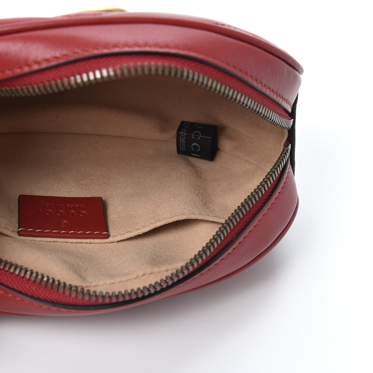 Calfskin Matelasse GG Marmont Belt Bag 85 34 Hibiscus Red