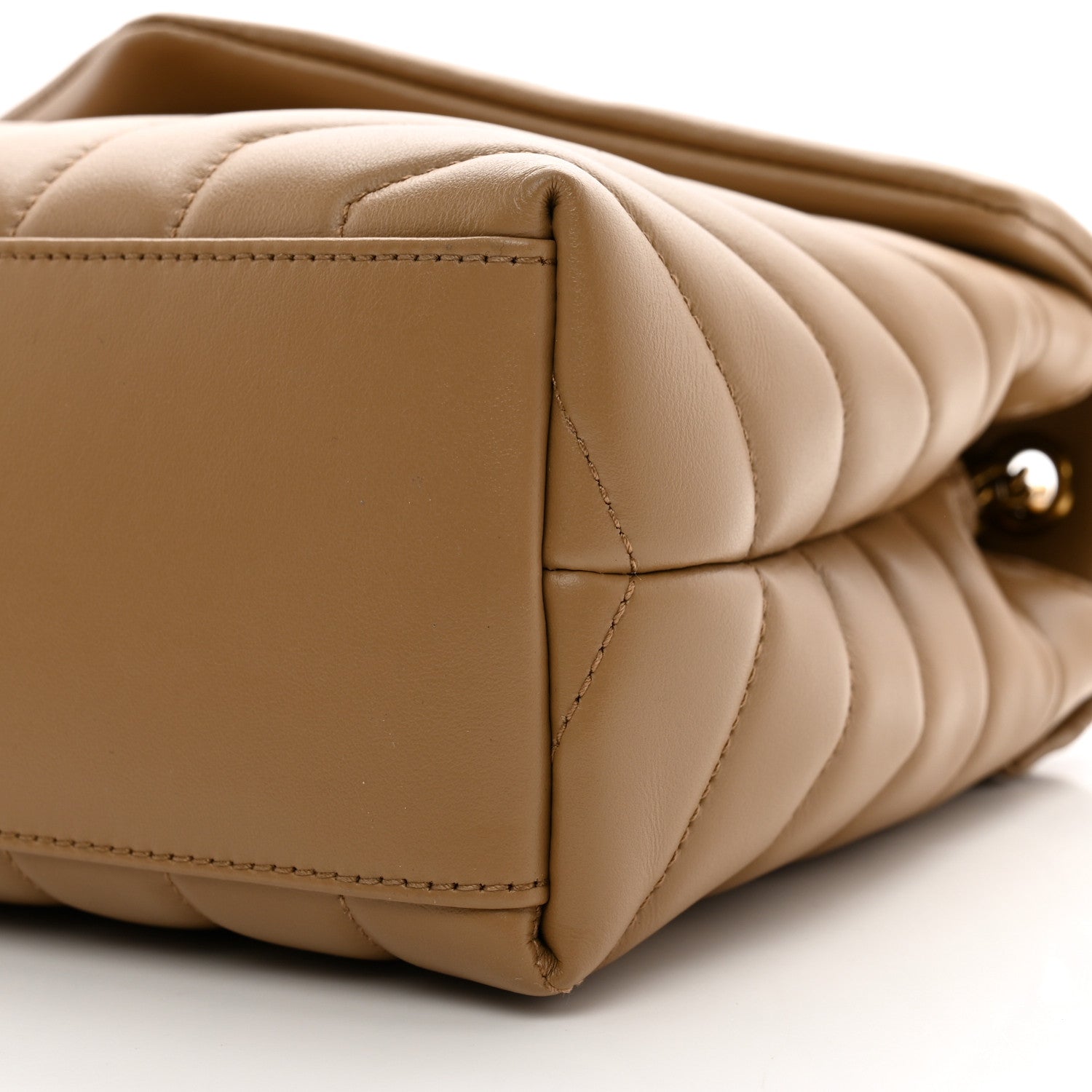 Saint Laurent Calfskin Y Quilted Monogram Small Loulou Chain Satchel Dark Beige 10 of 10