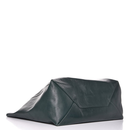 Celine Lambskin Horizontal Cabas Bottle Green 4 of 15