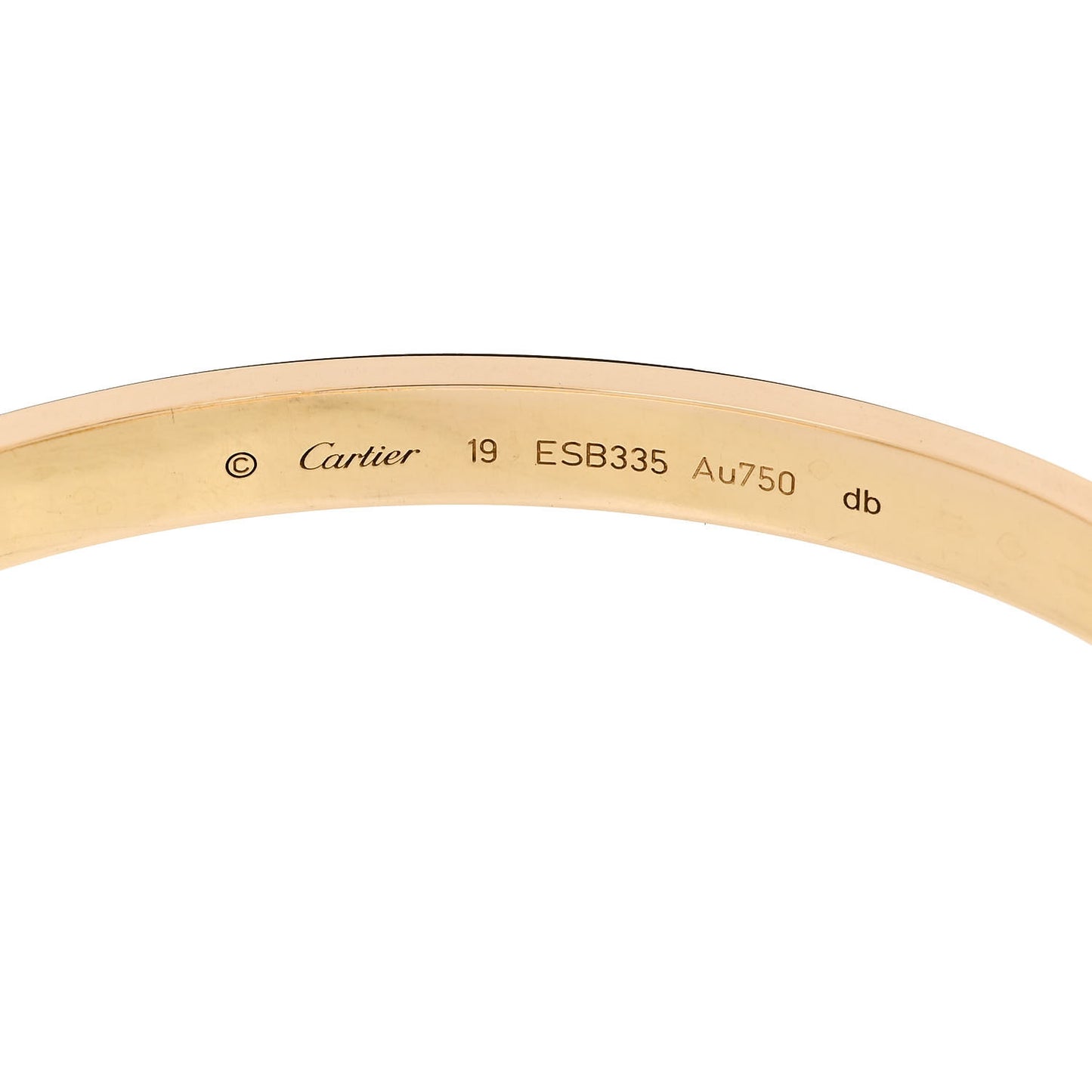 18K Yellow Gold LOVE Bracelet 19