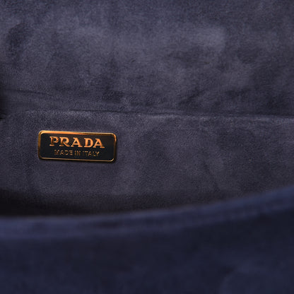Prada Velvet Cahier Shoulder Bag Azzurro 6 of 14
