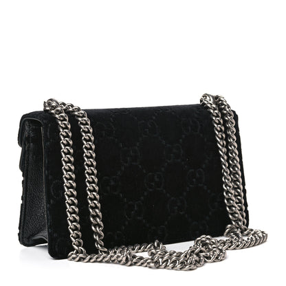 Gucci Velvet Skipper Crystal GG Monogram Small Dionysus Shoulder Bag Black Black Diamond 3 of 12