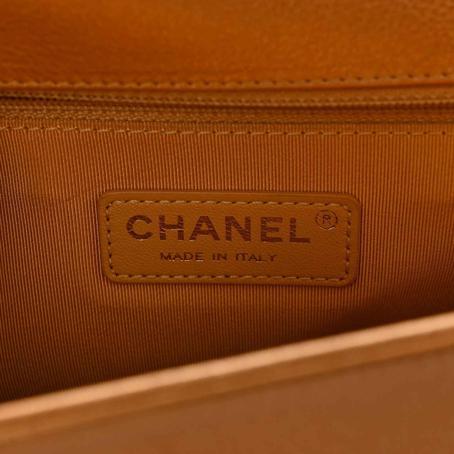 Metallic Calfskin Quilted New Medium Boy Flap Dark Gold