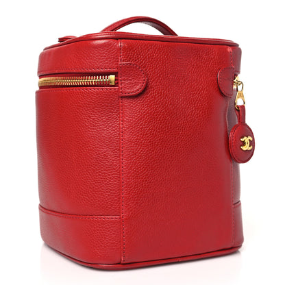 Chanel Caviar Vanity Cosmetic Case Red 3 of 11