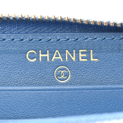 Chanel Caviar Quilted Medium Filigree Zip Around Wallet Dark Blue 6 of 11