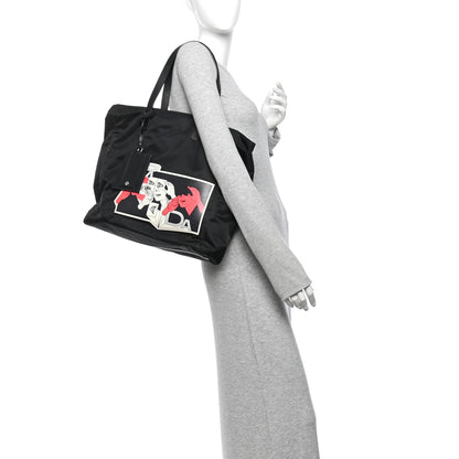 Prada X JAMES JEAN Tessuto Nylon Patch Shopping Tote Black 2 of 12