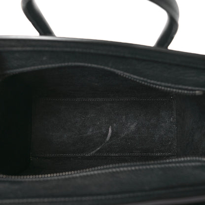 Celine Drummed Calfskin Nano Luggage Black 5 of 10