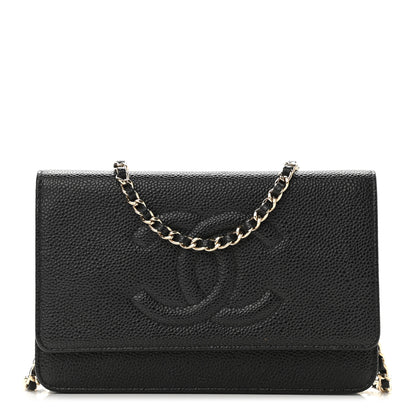 Chanel Caviar Timeless CC Wallet On Chain WOC Black 1 of 11