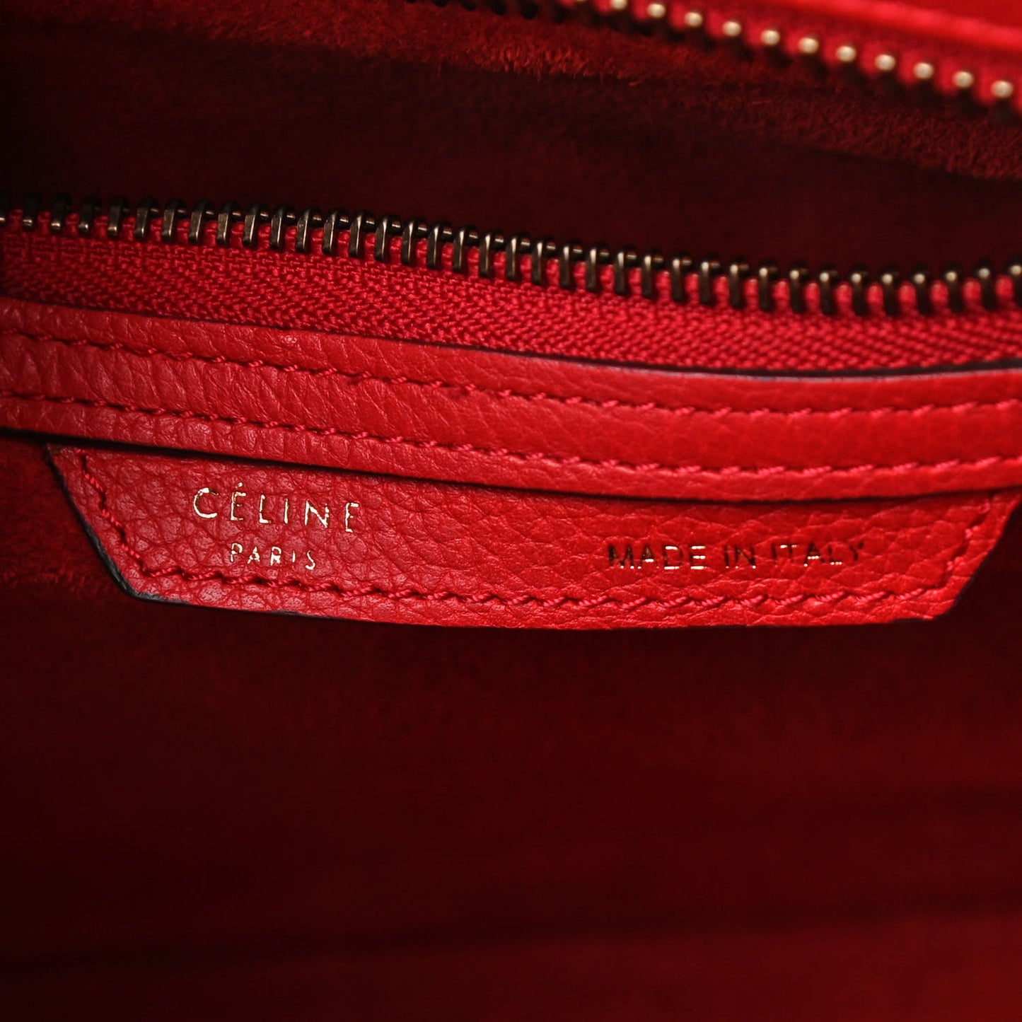 Drummed Calfskin Micro Luggage Red
