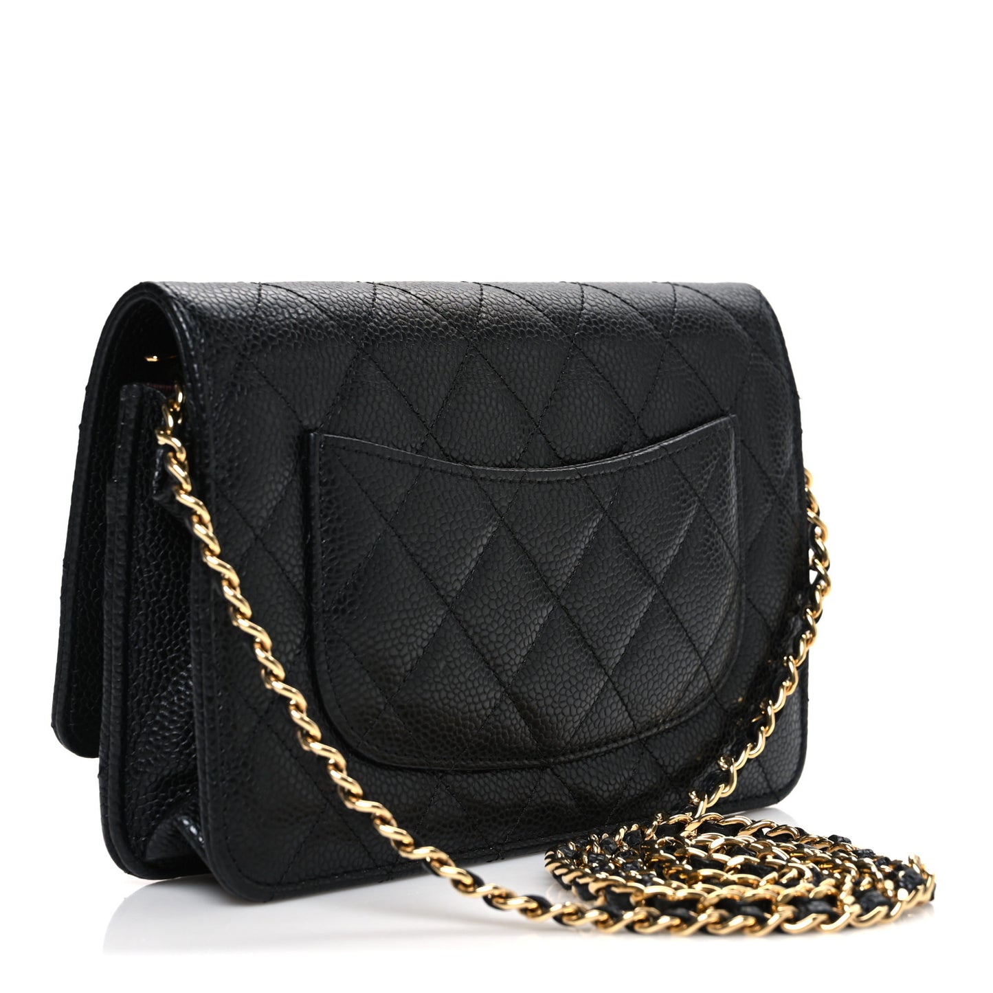 Caviar Quilted Wallet On Chain WOC Black