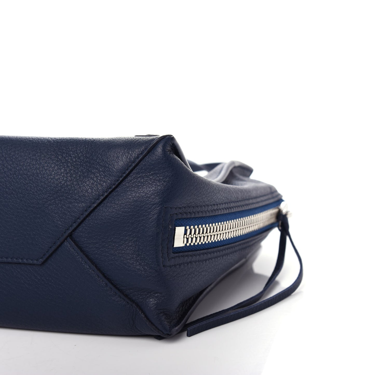 Veau Papier A6 Zip Around Tote Bleu Profond