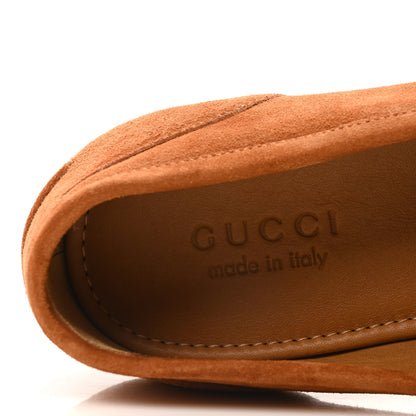 Gucci Suede Horsebit Mens Jordaan Loafers 11 Harness Brown 8 of 9