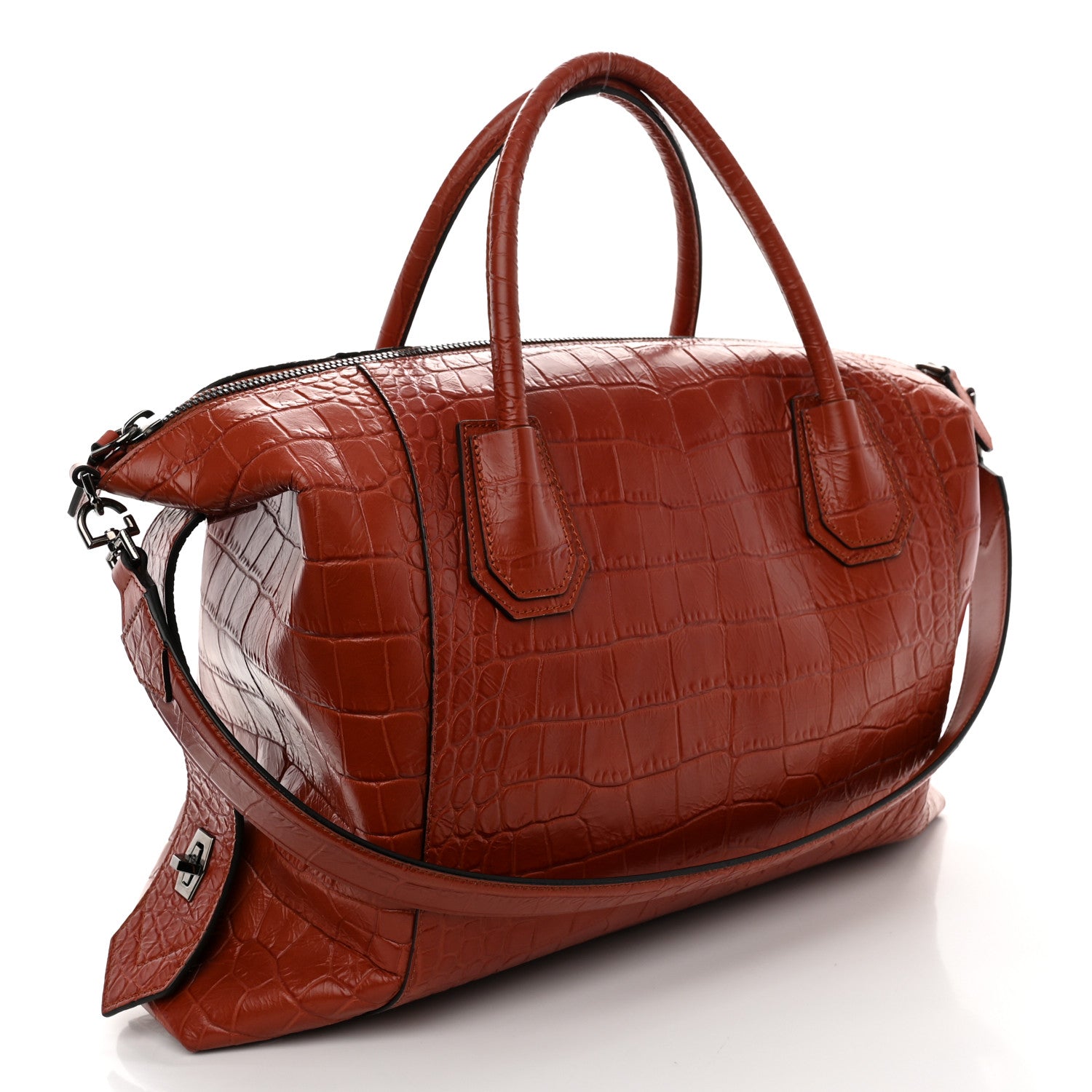 Givenchy Calfskin Crocodile Embossed Medium Soft Antigona Paprika 3 of 10