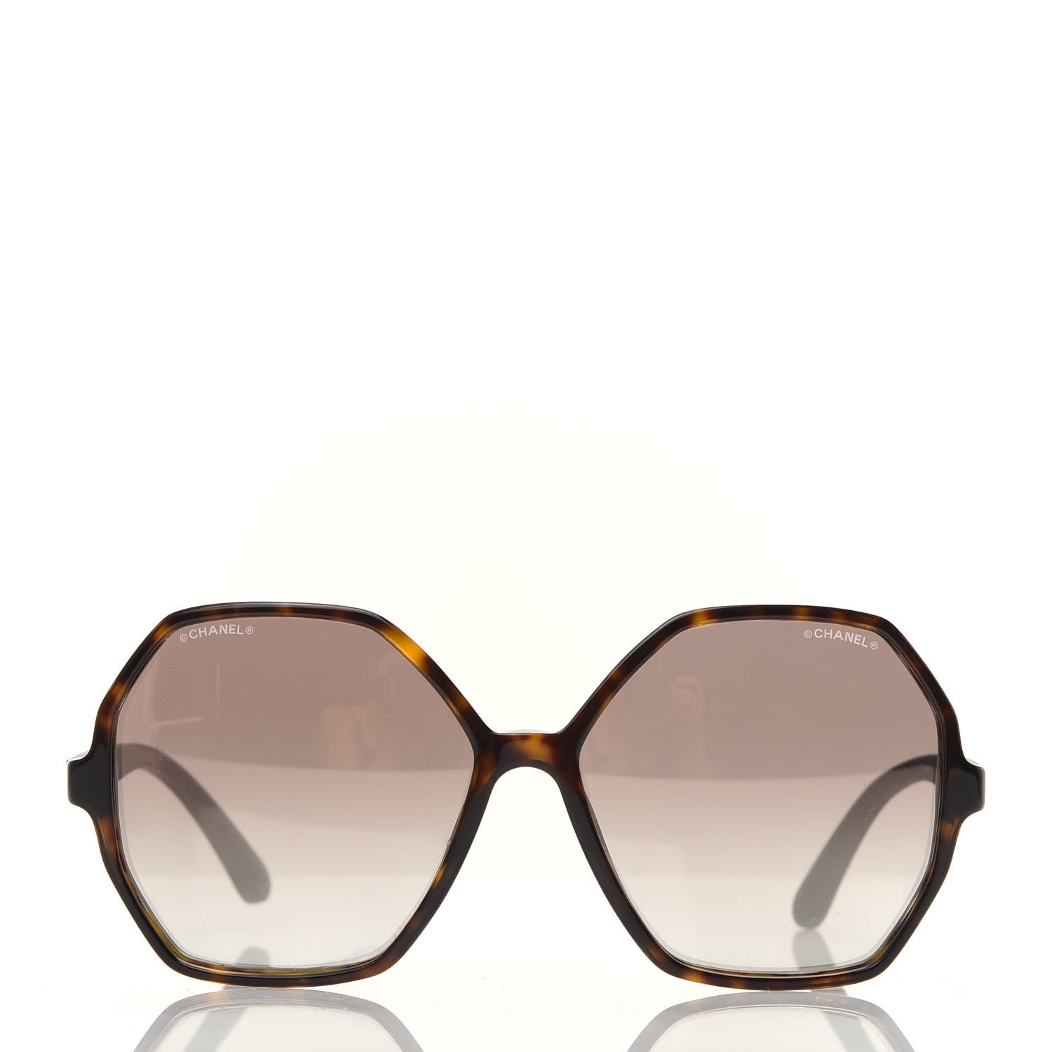 Chanel Acetate Wood Rubber Square Sunglasses 9076 Dark Tortoise 2 of 8