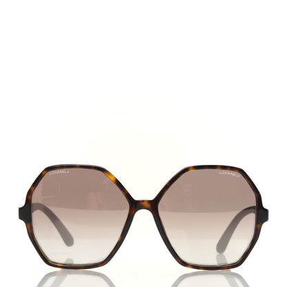 Chanel Acetate Wood Rubber Square Sunglasses 9076 Dark Tortoise 2 of 8
