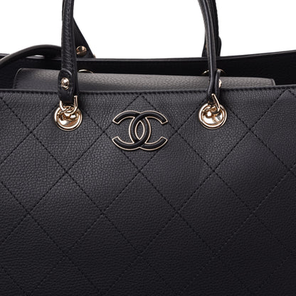 Chanel Bullskin Stitched Large Shopping Bag Black 11 of 12