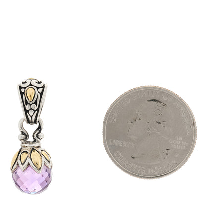 John Hardy Sterling Silver 18K Yellow Gold Amethyst Pendant 2 of 5