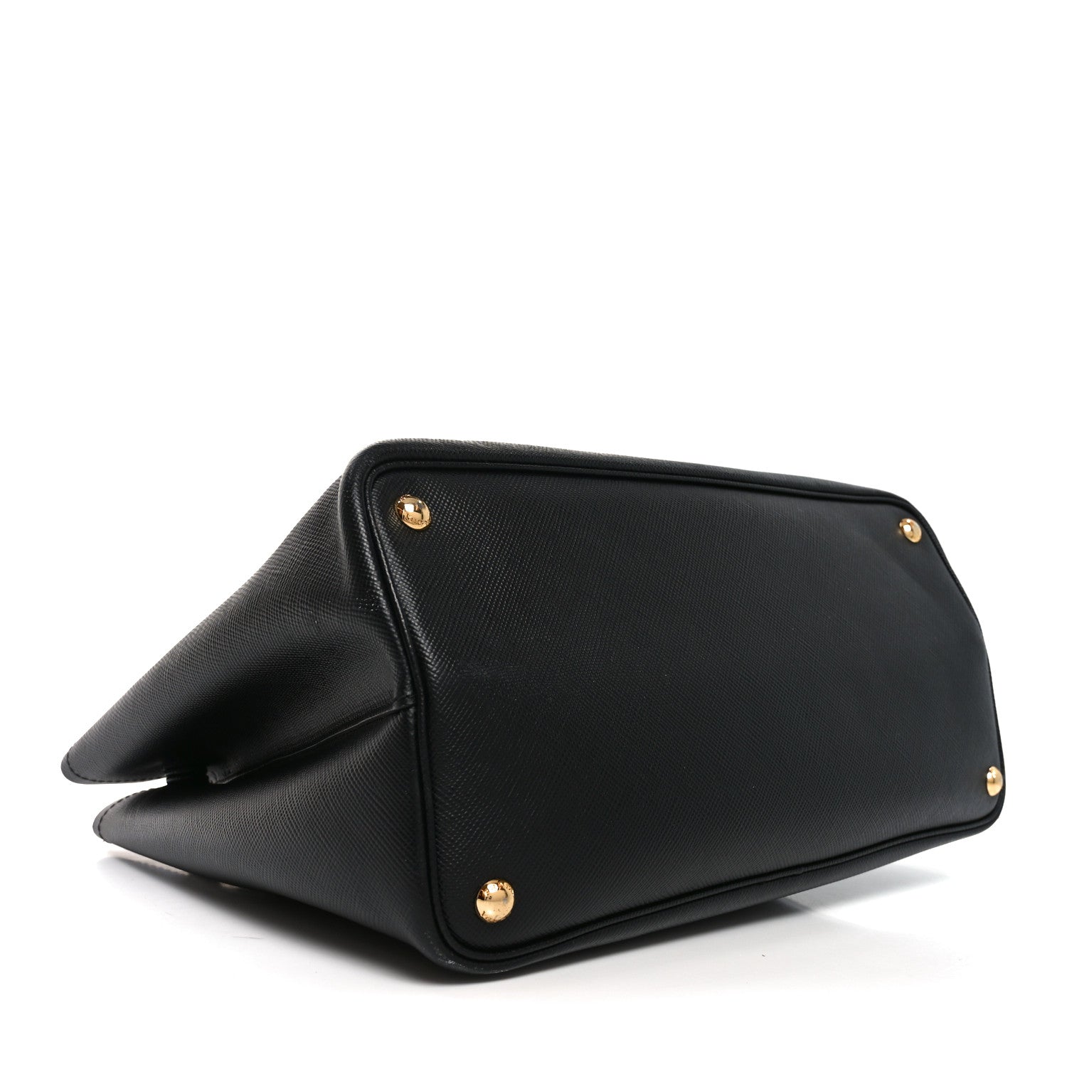 Prada Saffiano Cuir Large Double Bag Black Fuoco 4 of 9