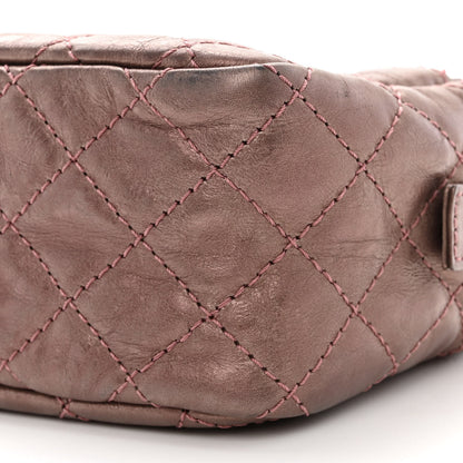 Chanel Metallic Aged Calfskin Quilted Small Reissue Camera Case Rose Fonce 9 of 10