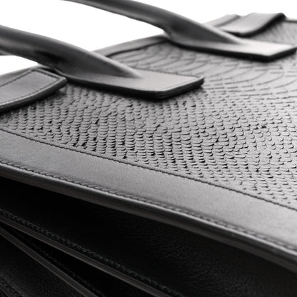 Saint Laurent Python Calfskin Embossed Small Sac de Jour Black 17 of 17