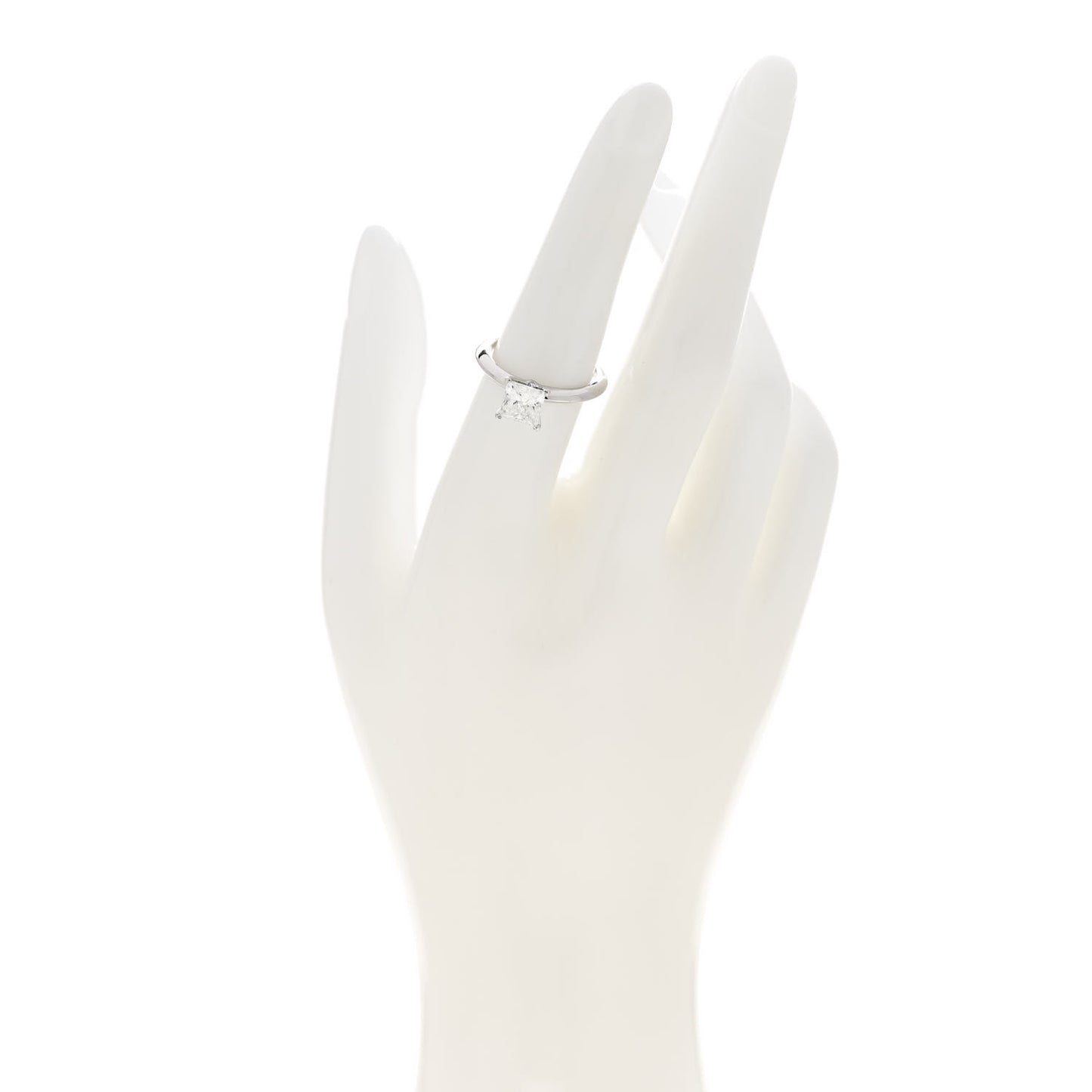 Platinum Diamond 1.37ct Princess Solitaire Engagement Ring 53 6.25