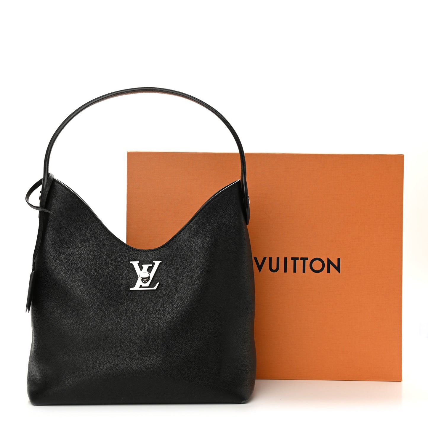 Calfskin Lockme Hobo Black