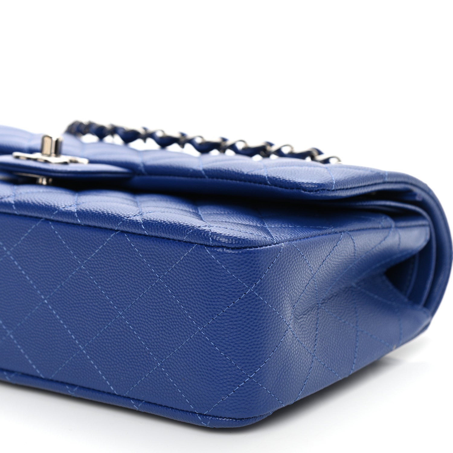 Chanel Caviar Quilted Medium Double Flap Blue 10 of 10