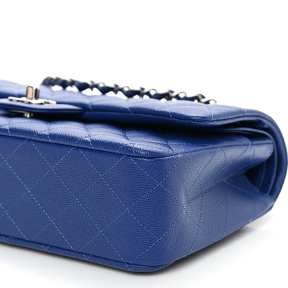 Chanel Caviar Quilted Medium Double Flap Blue 10 of 10