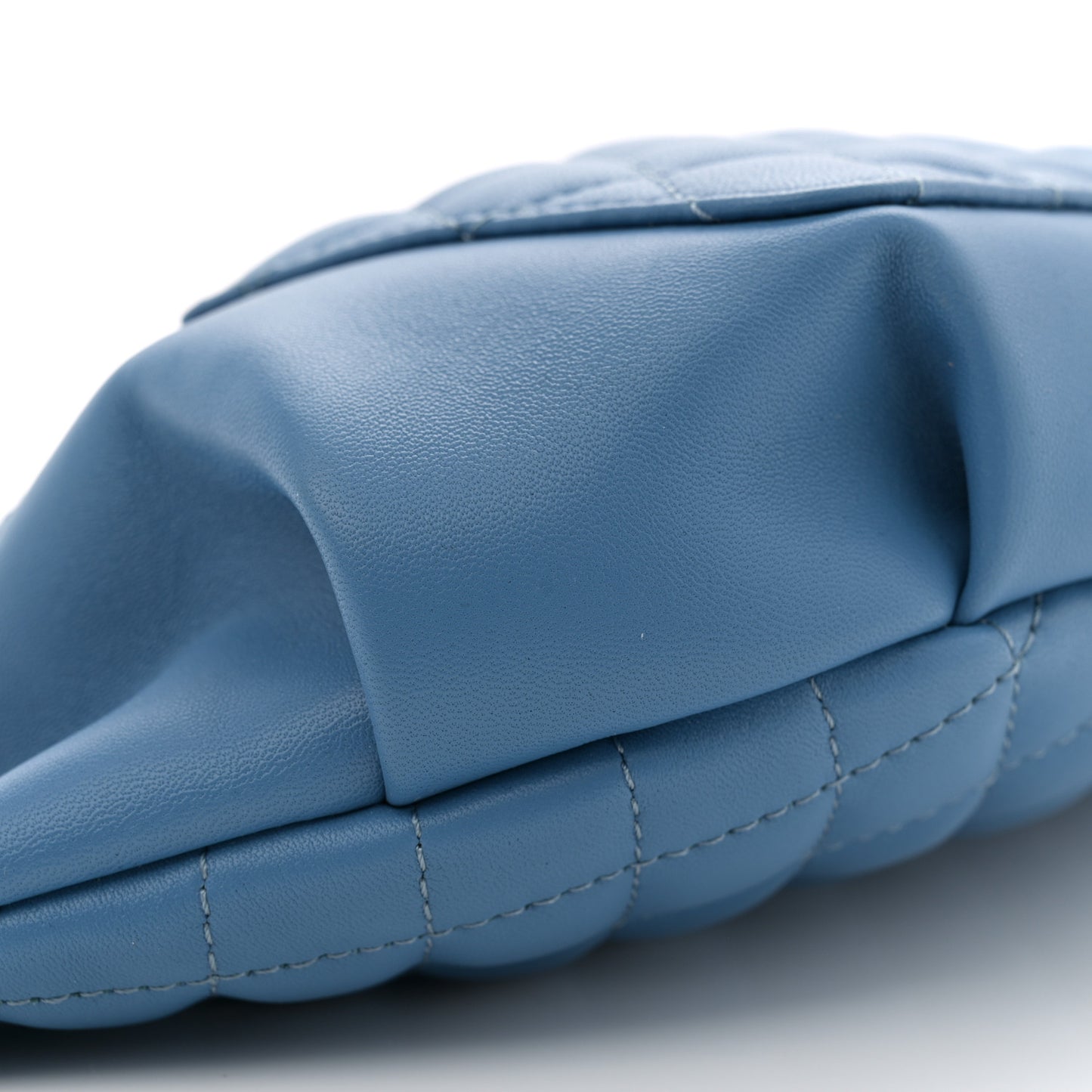 Crumpled Lambskin Quilted Waist Bag Fanny Pack Blue