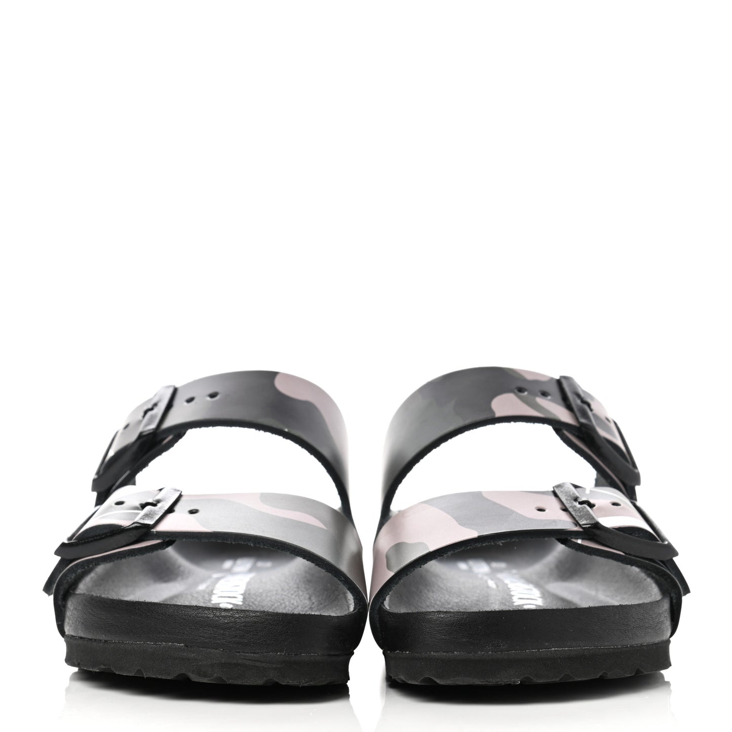 X BIRKENSTOCK Calfskin VLTN Arizona Slide Sandals 35 Army Green Poudre