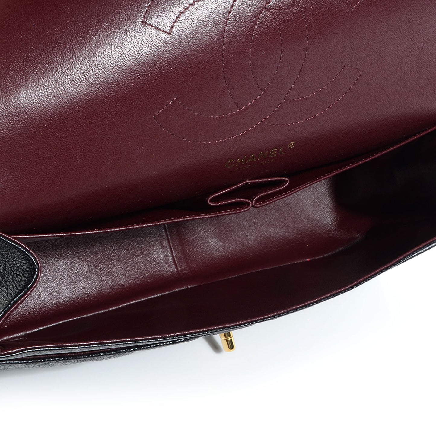 Caviar Quilted Jumbo Double Flap Black