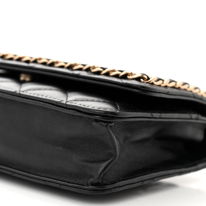 Chanel Lambskin Quilted Chain Around Wallet On Chain WOC Black 11 of 11