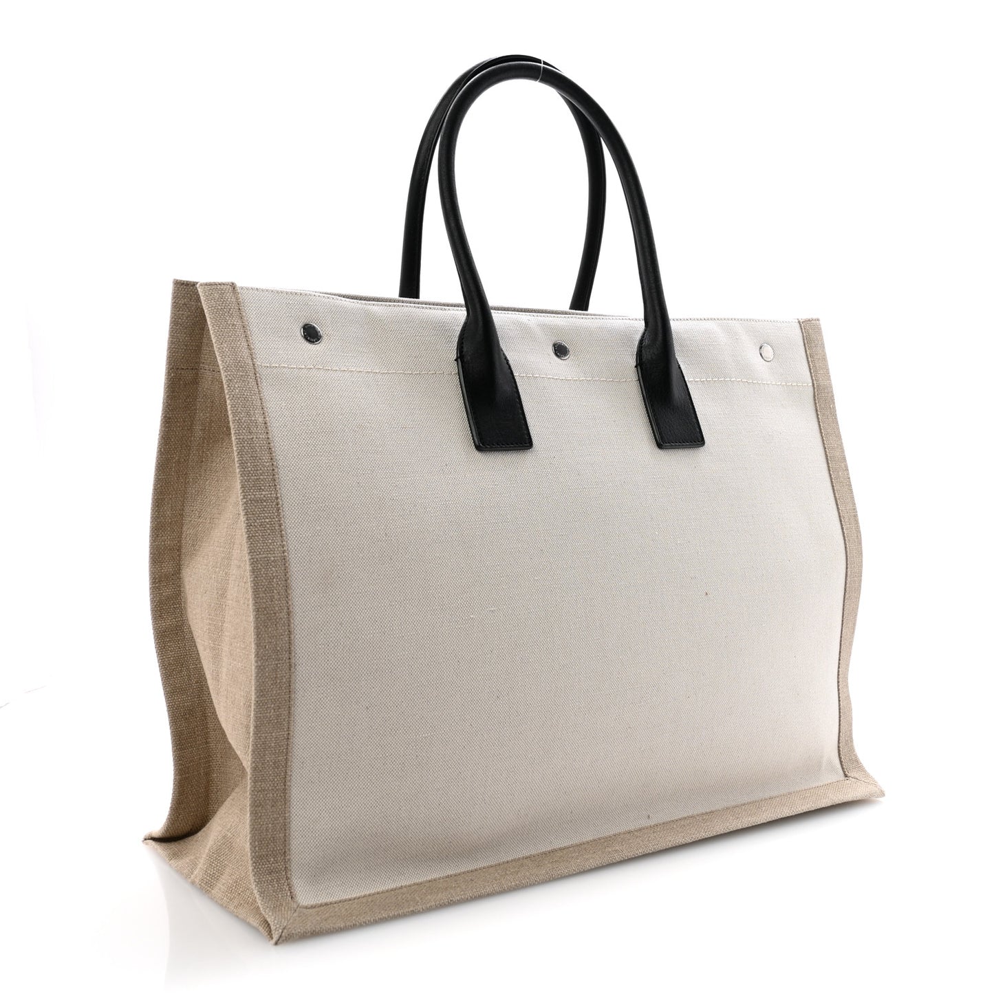 Linen Calfskin Rive Gauche Tote Optic White
