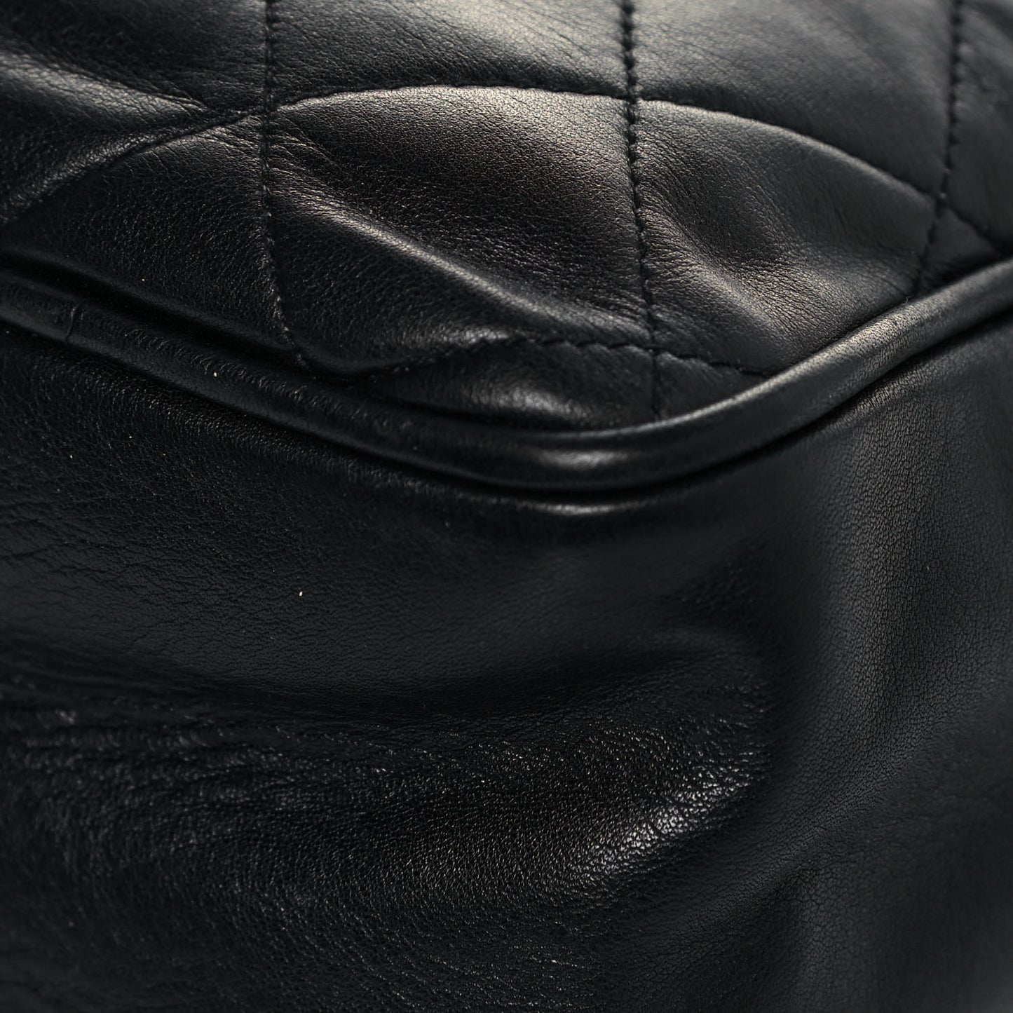 Lambskin Quilted Shoulder Bag Black
