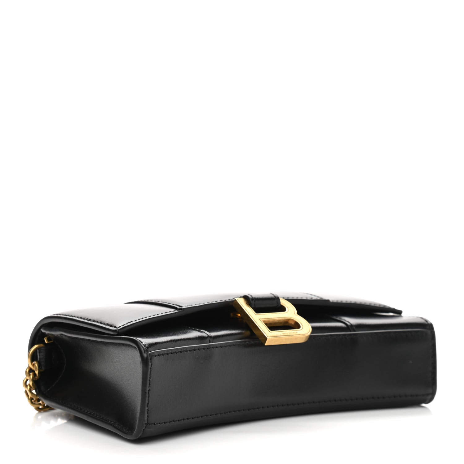 Balenciaga Shiny Box Calfskin Hourglass Chain Bag Black 4 of 13