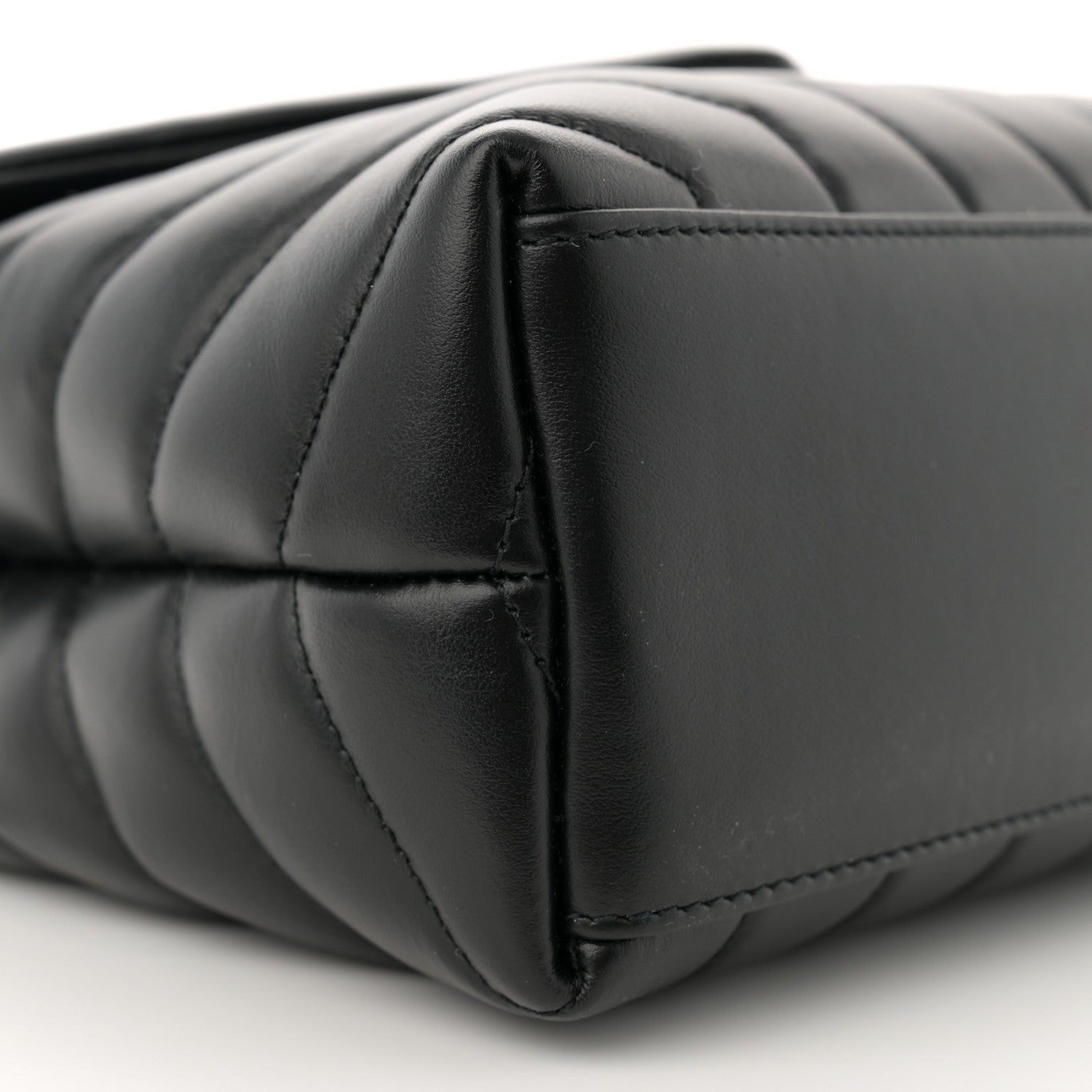 Saint Laurent Calfskin Y Quilted Monogram Small Loulou Chain Satchel Black 9 of 13