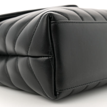 Saint Laurent Calfskin Y Quilted Monogram Small Loulou Chain Satchel Black 9 of 13