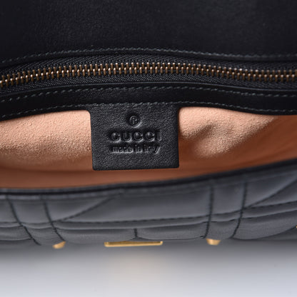 Gucci Calfskin Matelasse Studded Small Pearly GG Marmont Shoulder Bag Black 6 of 8